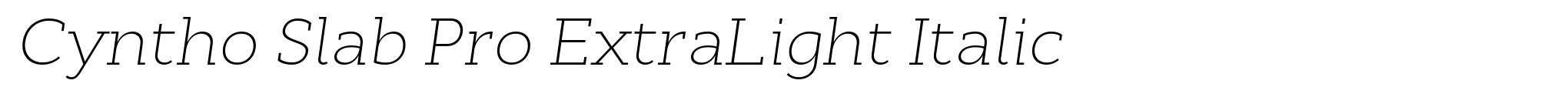 Cyntho Slab Pro ExtraLight Italic image